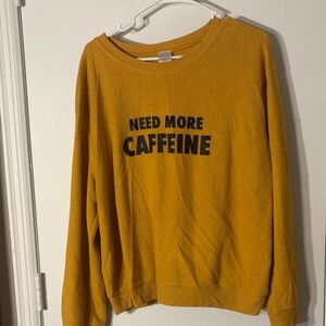 No Boundaries Mustard Yellow Sweater with Fun Print